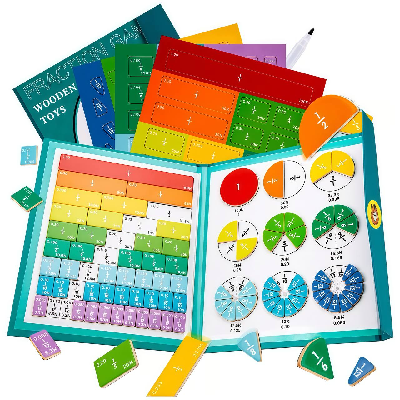 Magnetic Fraction Tiles & Circles Set