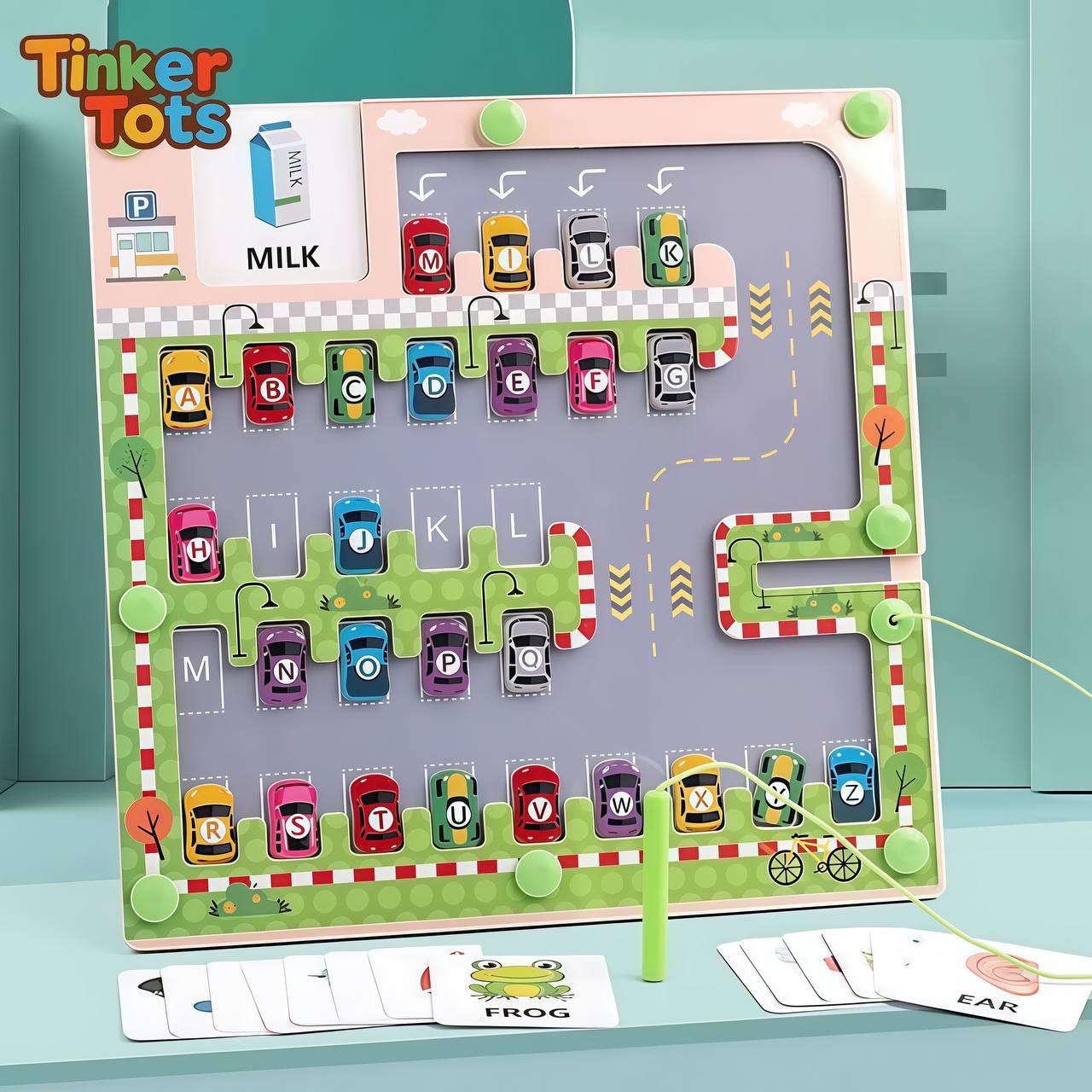 Magnetic number matching maze board with purple background for early counting skills