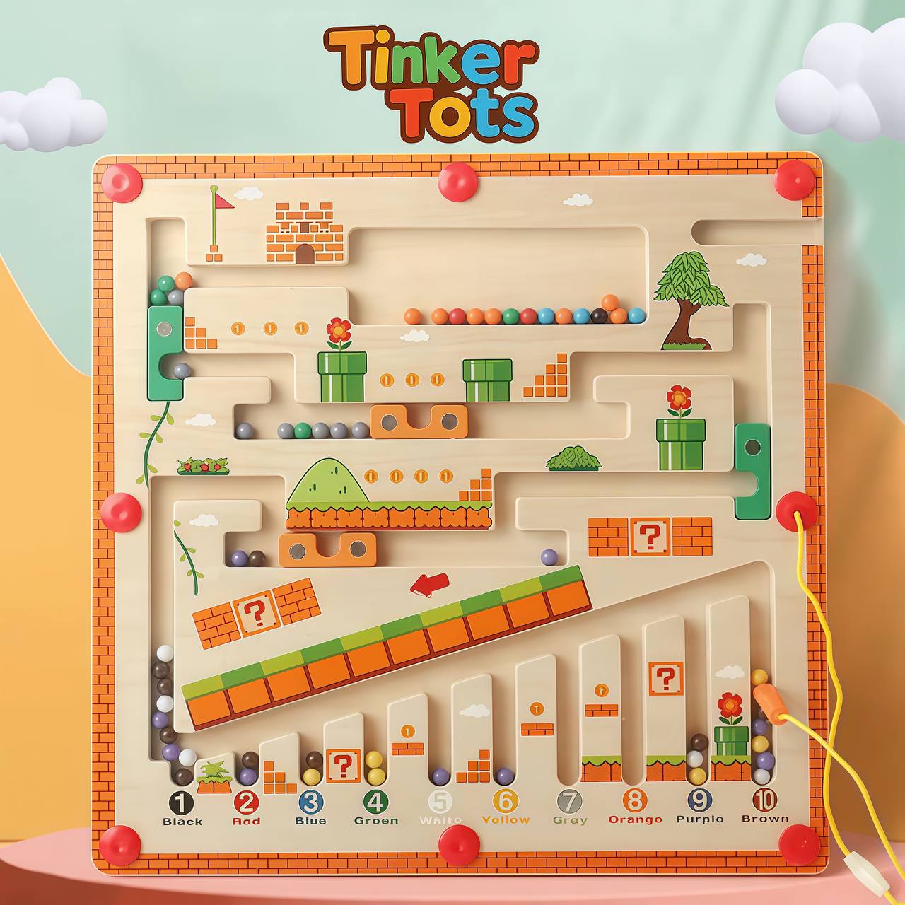 Full set of 3 Montessori magnetic maze boards with letters, numbers, and logic patterns