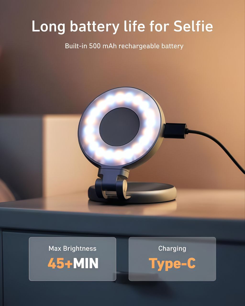 NEW TELESIN Smartphone Fill Light Mini Magnetic Selfie Light Tricolor Adjustable Brightness For iphone Light