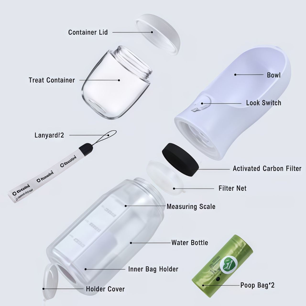 3-in-1 Dog Water Bottle