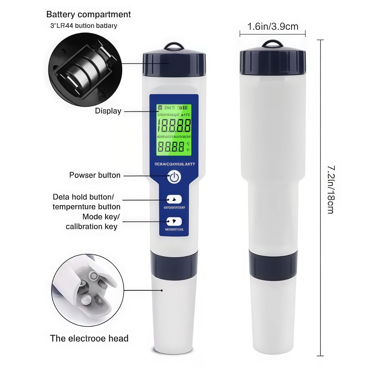 7-in-1 Digital Pool Salt & pH Tester