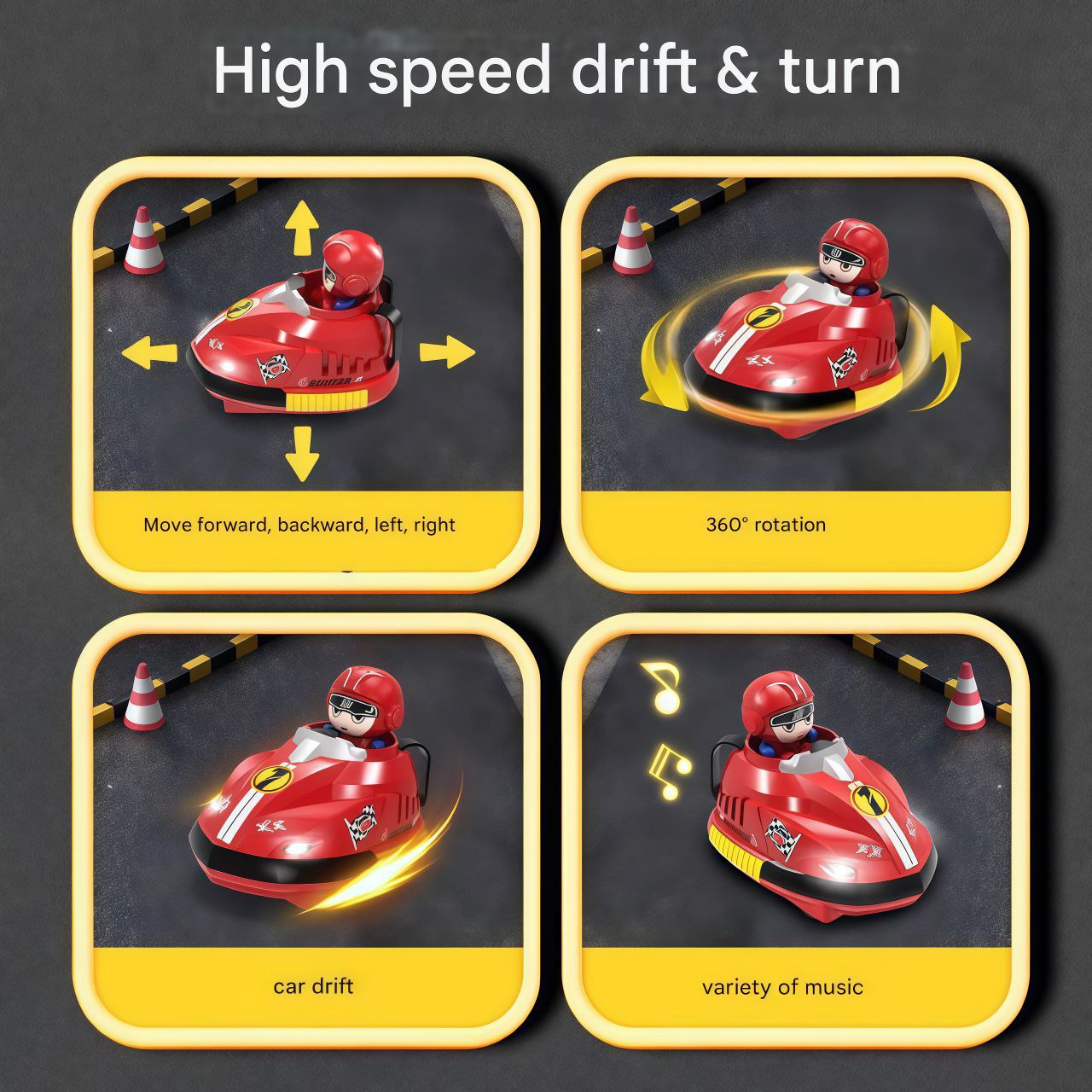 2-Player Remote Control Bumper Cars with Ejecting Drivers