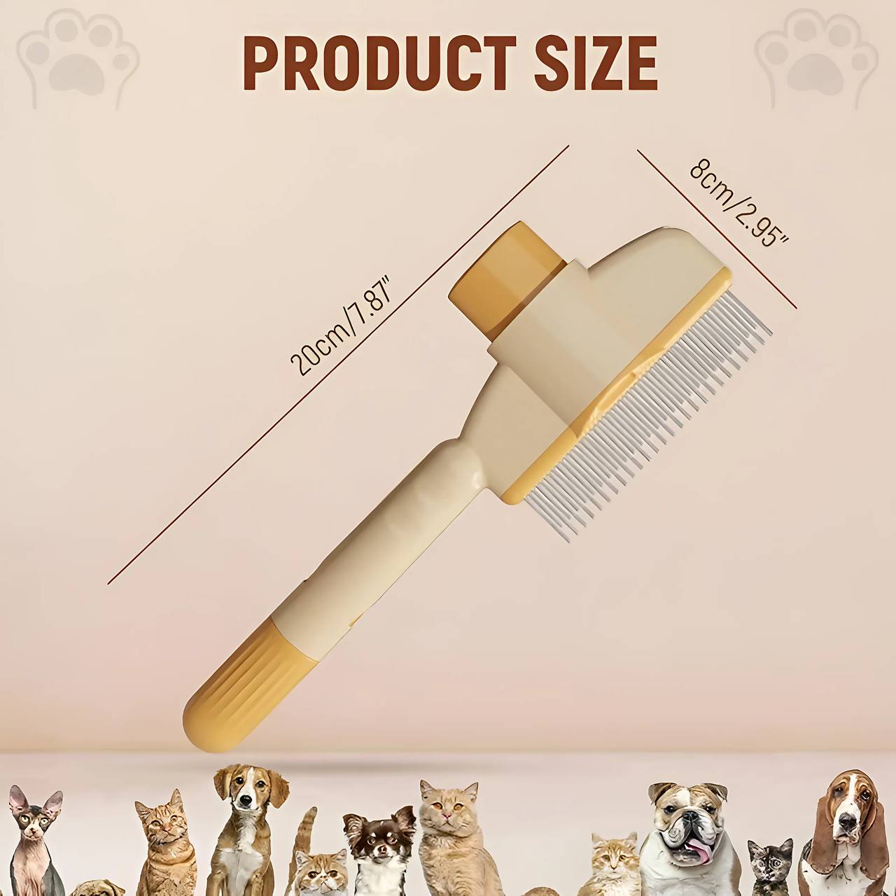 Self-cleaning Pet Flea Comb Grooming Brush