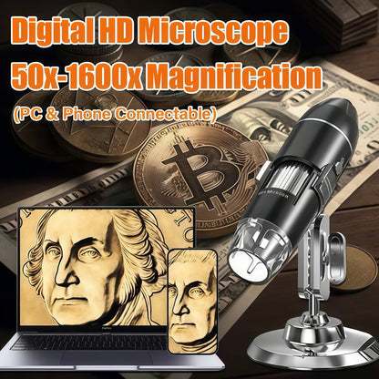 Digital HD Microscope 50x-1600x Magnification (PC & Phone Connectable)
