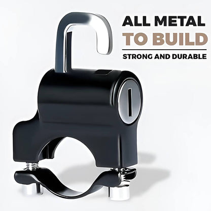 All-metal universal motorcycle helmet lock with strong and durable build