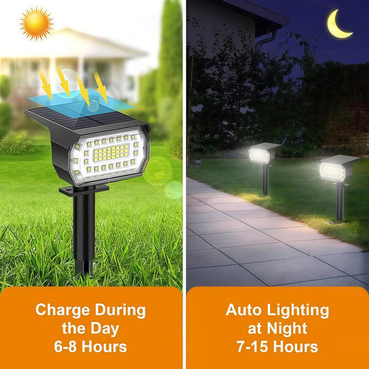 Solar LED spot light charging during the day and lighting automatically at night