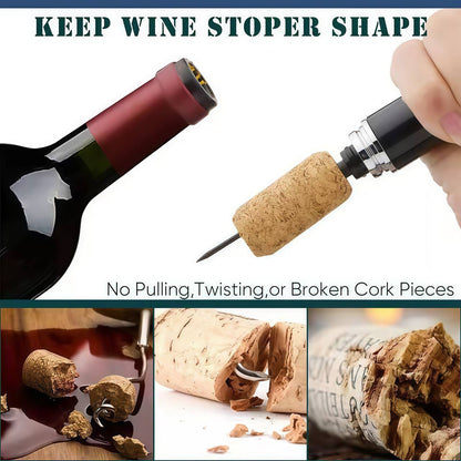 Air pump wine opener set with foil cutter in multiple colors