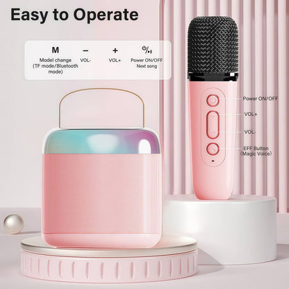 Mini Karaoke Machine with Wireless Microphones