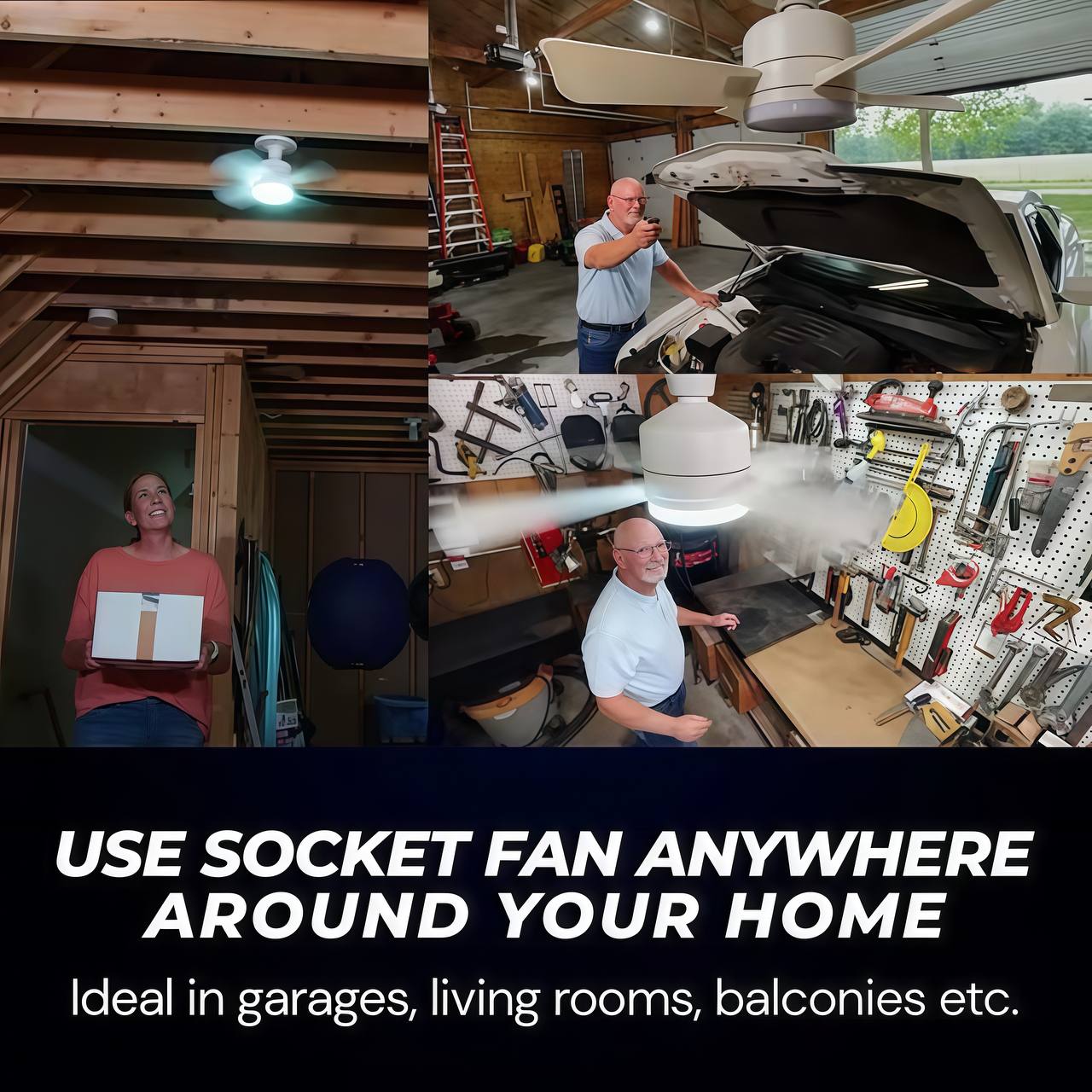2-IN-1 PORTABLE CEILING FAN & LIGHT With Remote Control