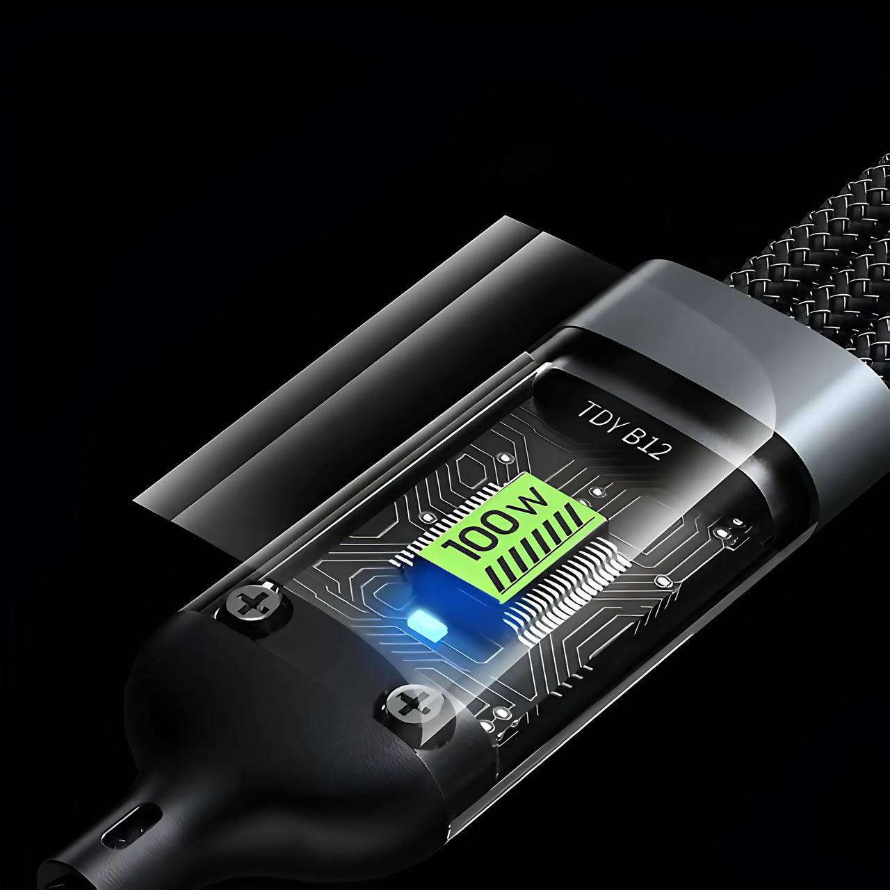 🔥⚡ Transparent Luminous 3-in-1 Super Fast Charging Cable