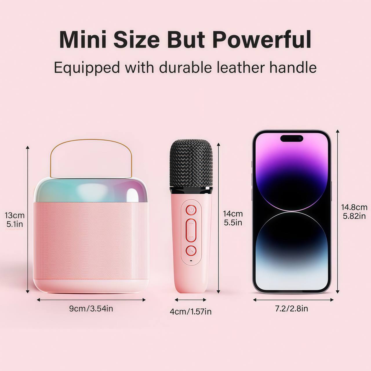 Mini Karaoke Machine with Wireless Microphones