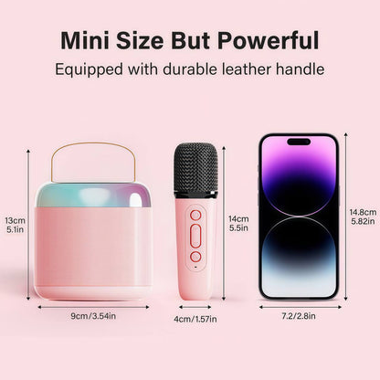 Mini Karaoke Machine with Wireless Microphones