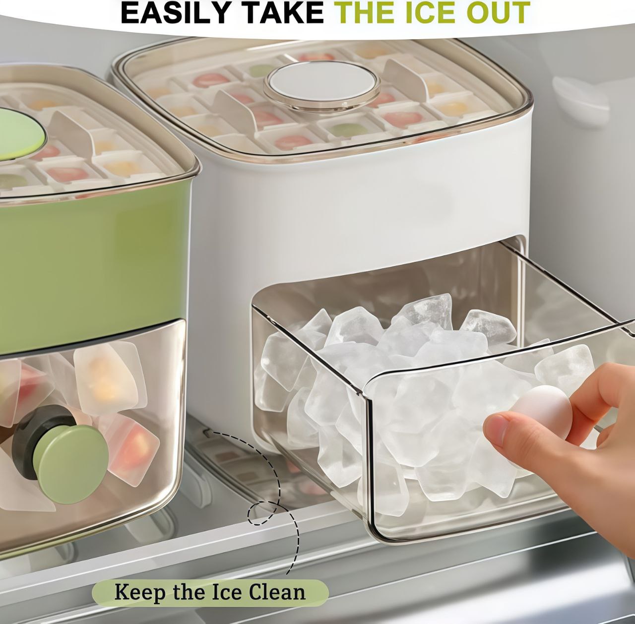 Portable Ice Maker with Lid and Storage Box