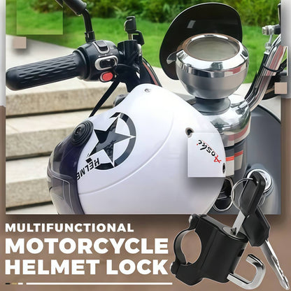 Side-by-side motorcycle helmets locked with anti-theft device