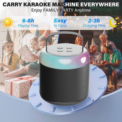 Mini Karaoke Machine with Wireless Microphones