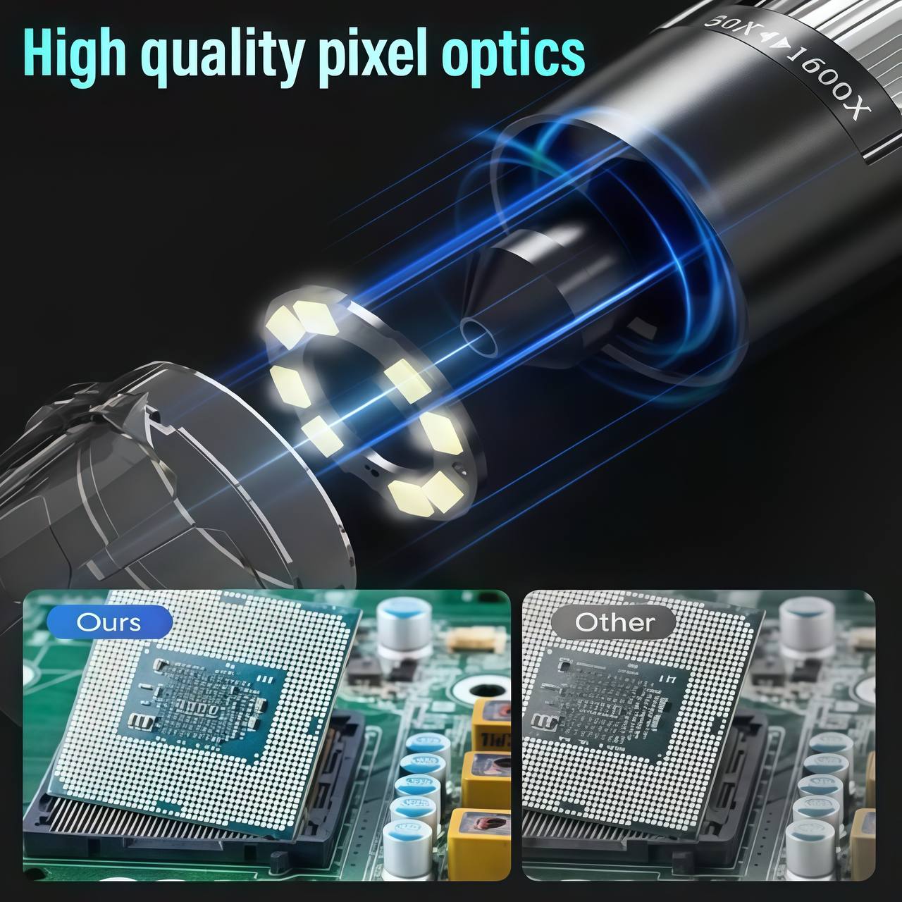 Digital HD Microscope 50x-1600x Magnification (PC & Phone Connectable)