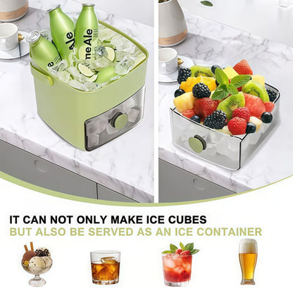 Portable Ice Maker with Lid and Storage Box