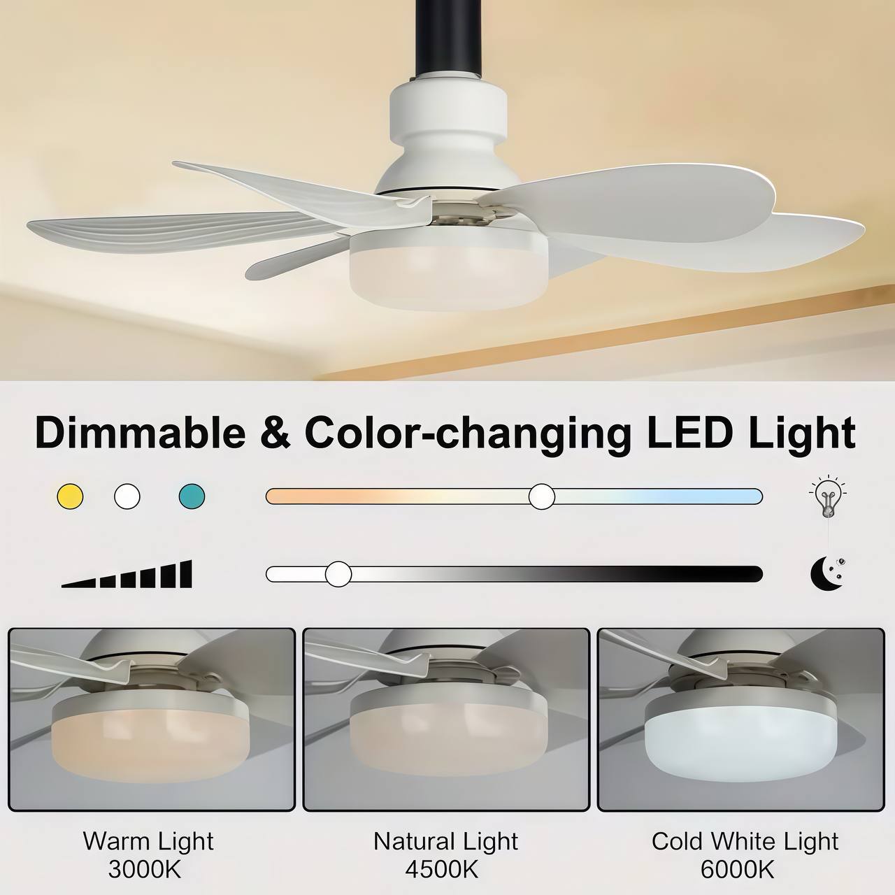 2-IN-1 PORTABLE CEILING FAN & LIGHT With Remote Control