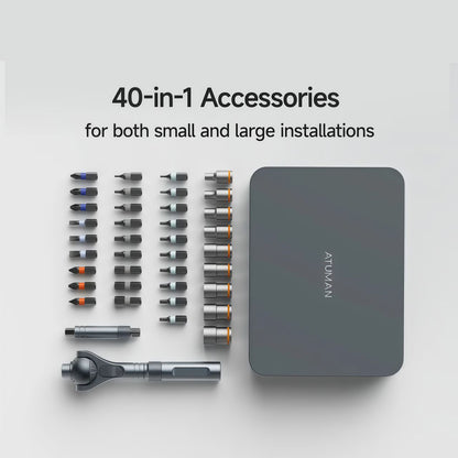 RS2 40-in-1 Ratchet Screwdriver Set 45-Tooth Precision 180° Universal Ratchet Head Suitable For Home Improvement And Craft Projects Repair Set