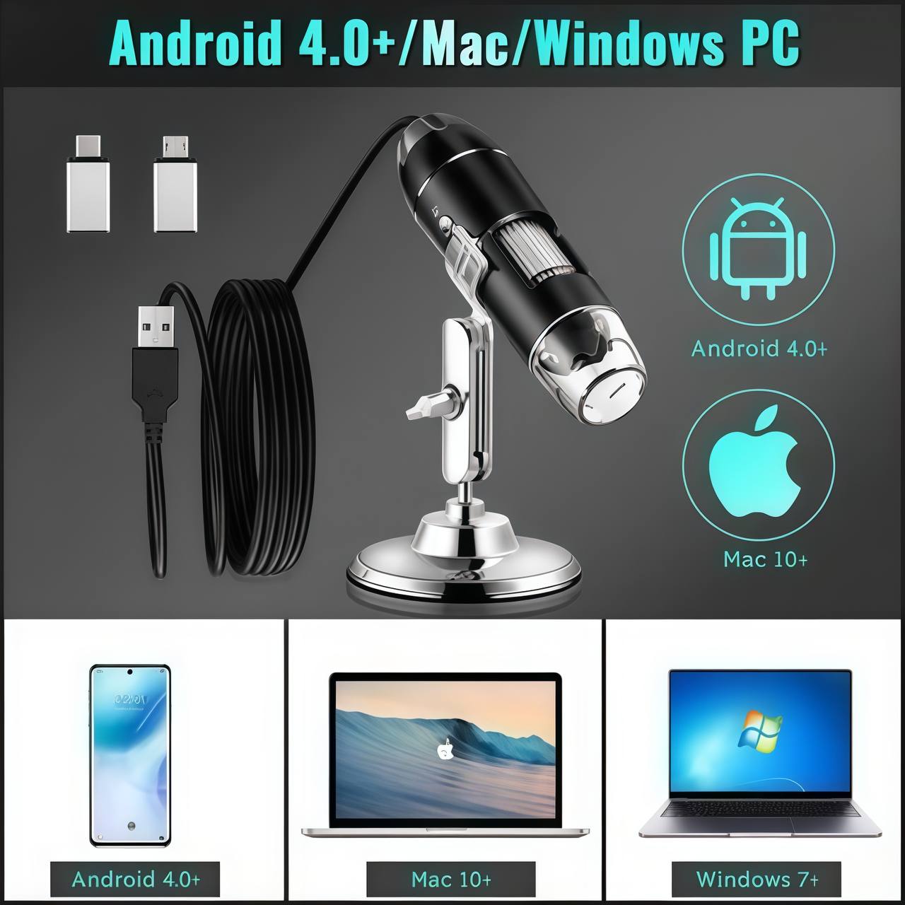 Digital HD Microscope 50x-1600x Magnification (PC & Phone Connectable)