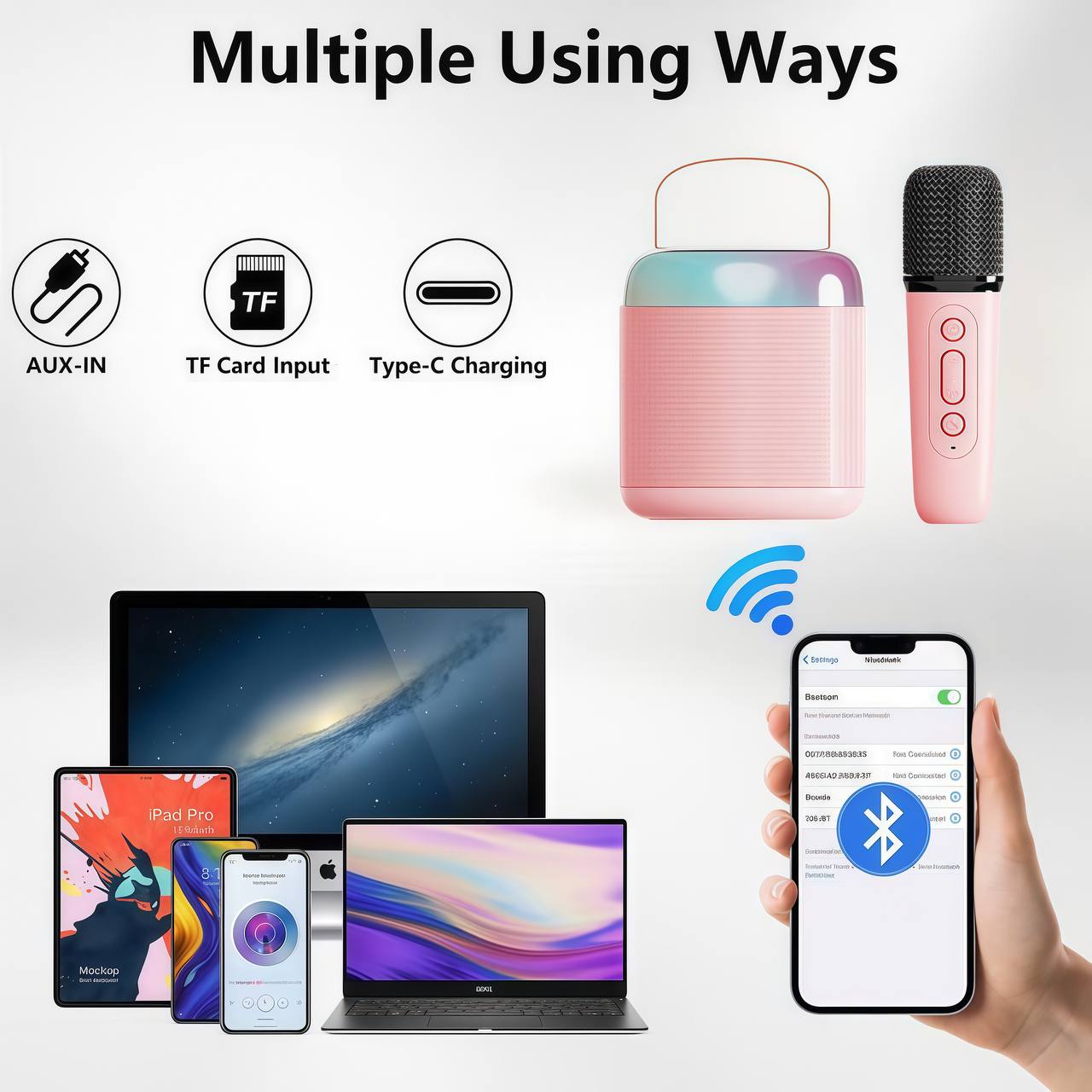 Mini Karaoke Machine with Wireless Microphones