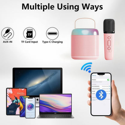 Mini Karaoke Machine with Wireless Microphones