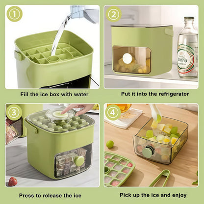 Portable Ice Maker with Lid and Storage Box