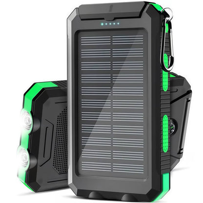 Compact solar power bank with green side protection