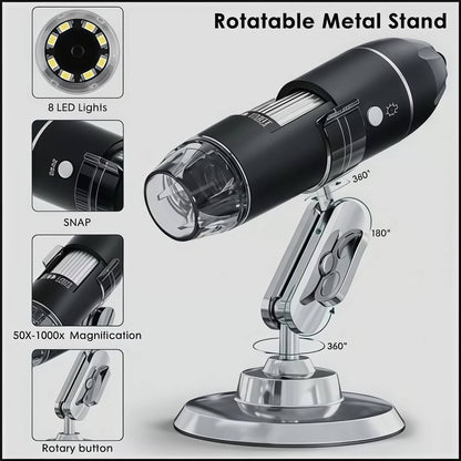 Digital HD Microscope 50x-1600x Magnification (PC & Phone Connectable)
