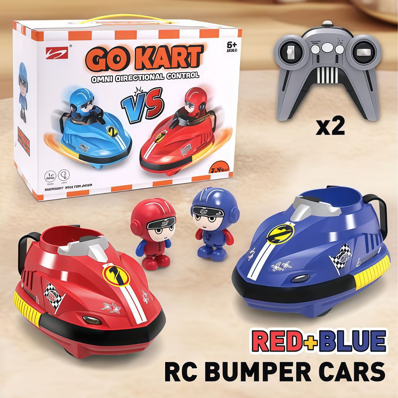 2-Player Remote Control Bumper Cars with Ejecting Drivers