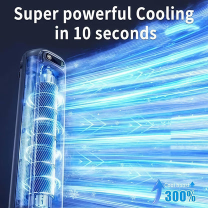 Wall-mounted mini air conditioner blowing cold air – close-up  
Wireless air cooler on office desk – lifestyle scene  
USB charging port of mini air conditioner – detail view  