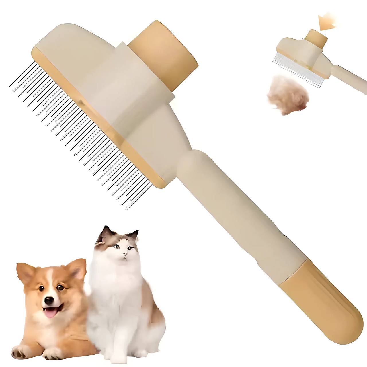 Self-cleaning Pet Flea Comb Grooming Brush